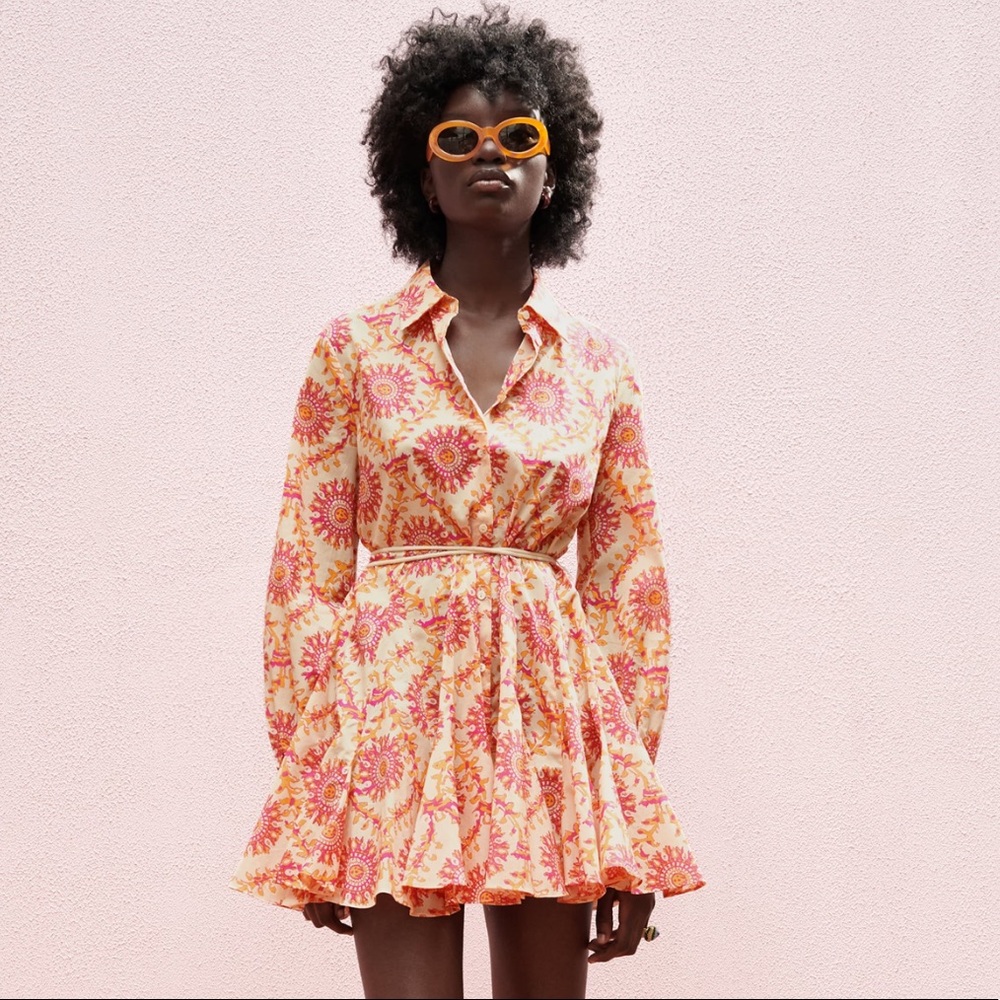 Zara printed mini dress